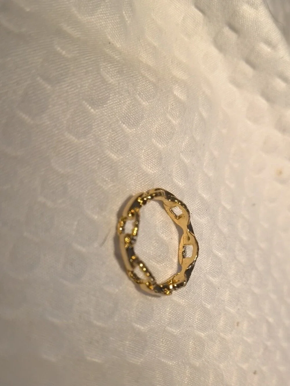 Yellow Gold Twisted Link Women's Ring Size 7.5 L6